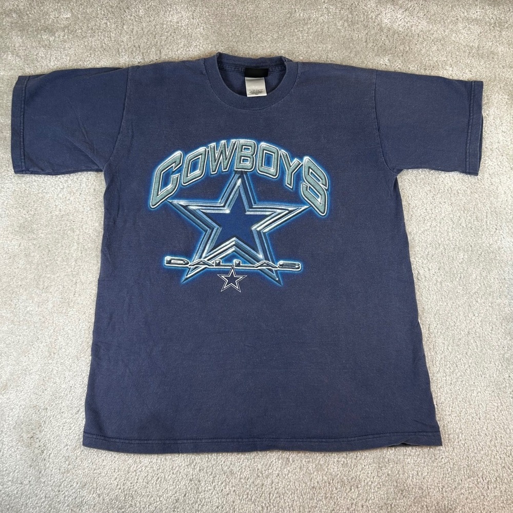 Vintage 90s Pro Player Dallas Cowboys T-Shirt Mens M Navy Blue Graphic Star Logo